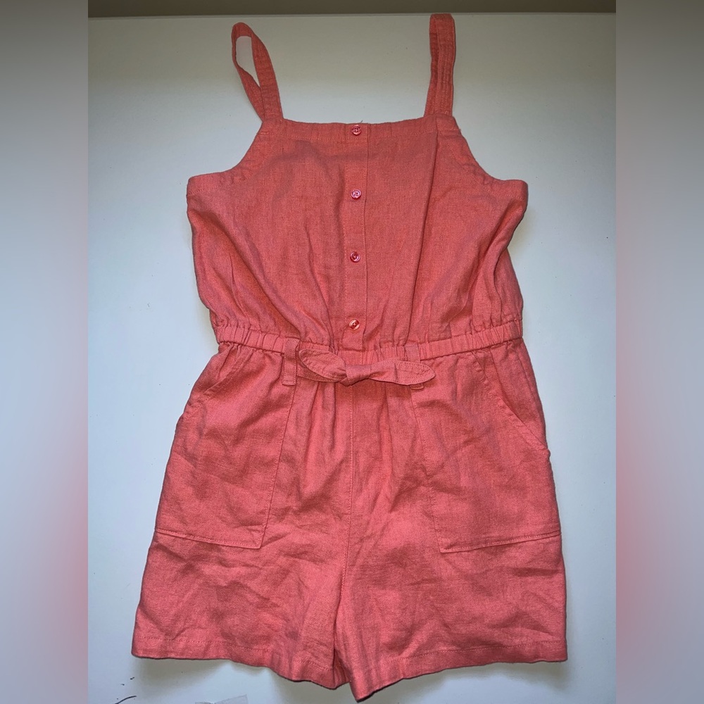Old Navy Girls Coral Jumpsuit Romper with Defined Elastic Waist size L (10/12)